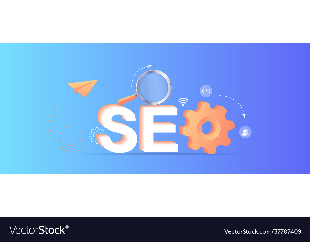 Seo search engines optimization landing page web vector image Seo search engines optimization landing page web