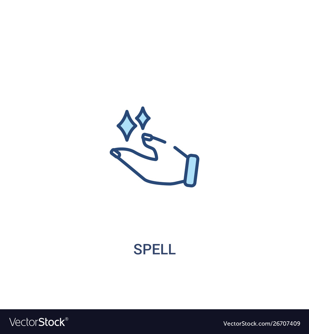 Spell concept 2 colored icon simple line element vector image Spell concept 2 colored icon simple line element