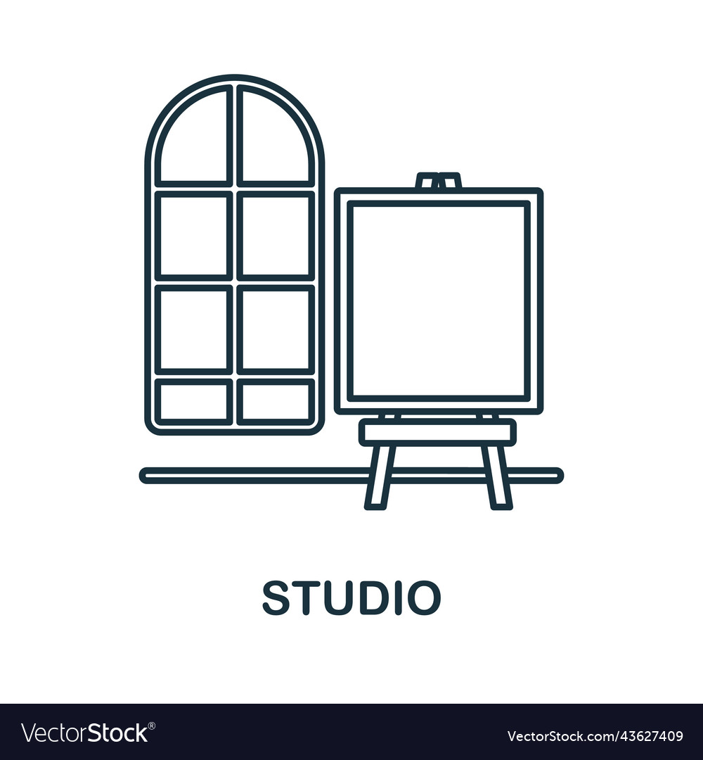 Studio Line Icon monochrom einfache Umriss