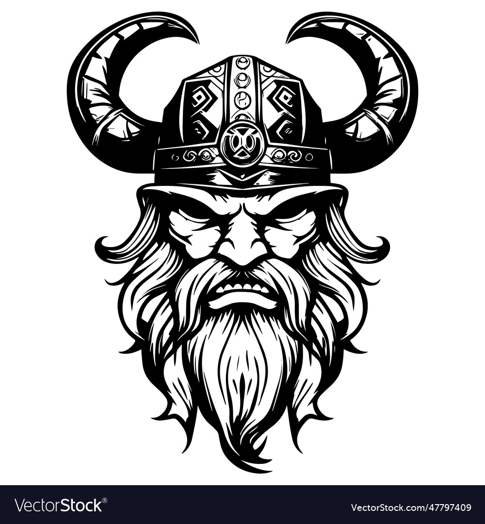 Viking In A Helmet Royalty Free Vector Image - Vectorstock