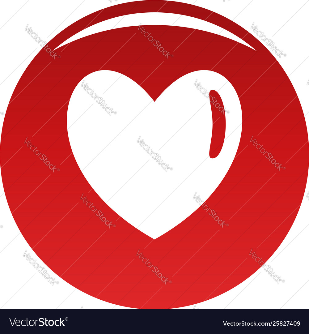 Warm human heart icon red