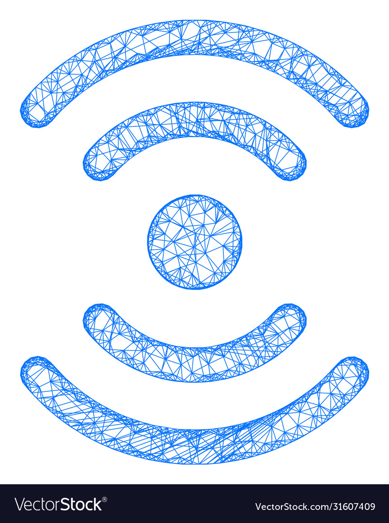 Web mesh radio source icon vector image Web mesh radio source icon