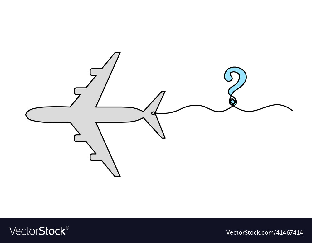 Abstract color plane with question mark as line vector image Abstract color plane with question mark as line