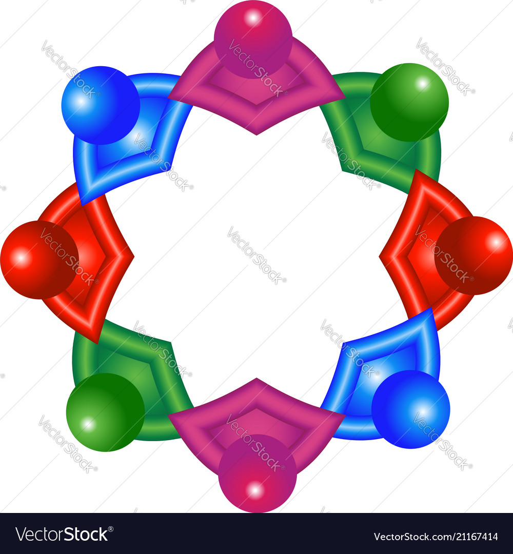 Abstract colorful atomic molecular team Vector Image Abstract colorful atomic molecular team