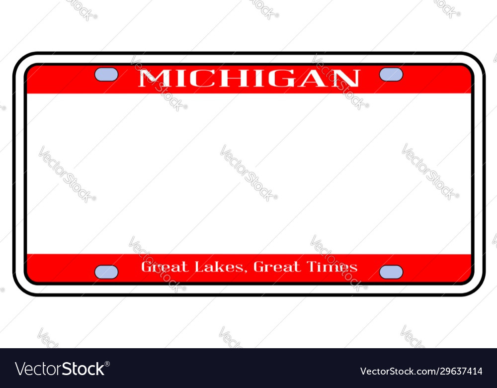 Blank Michigan License Plate Royalty Free Vector Image 8386