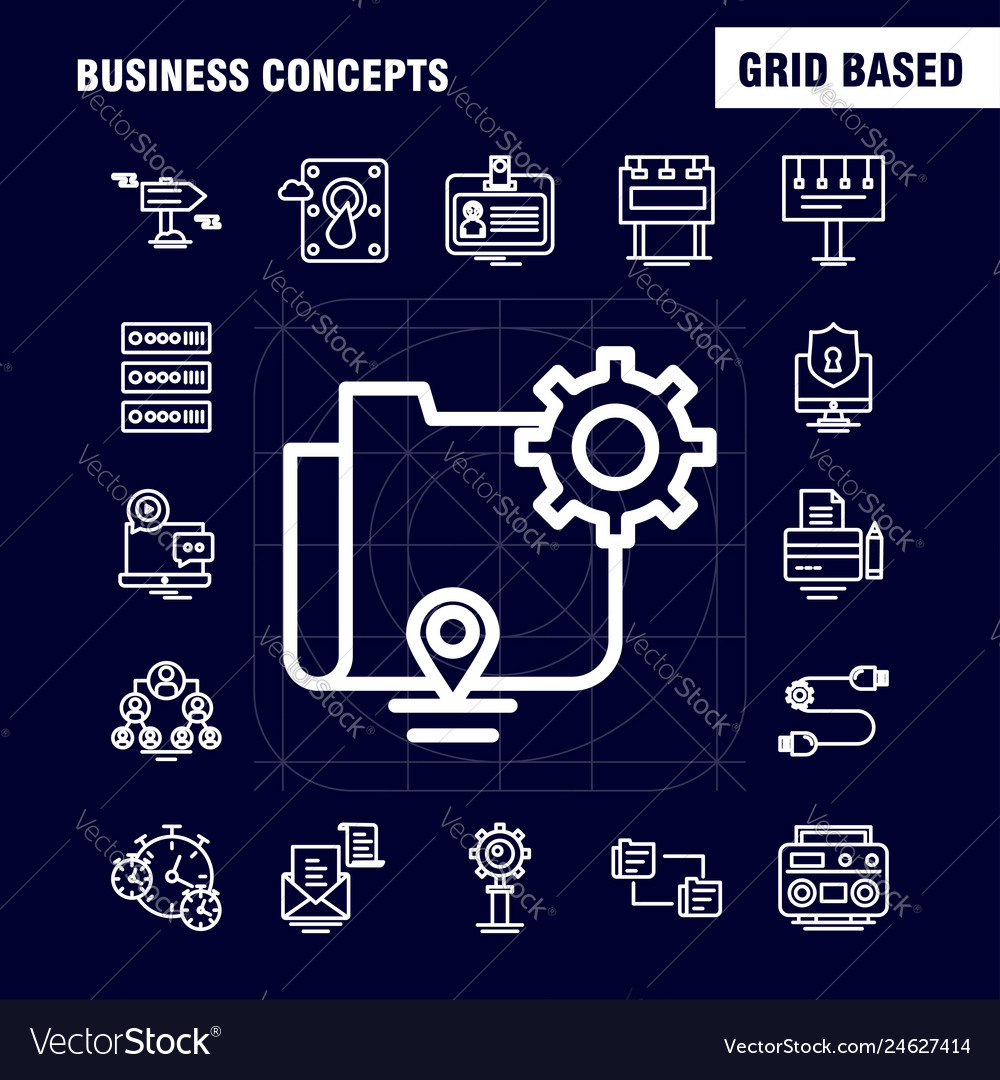 Unternehmenskonzepte Liniensymbole für Infografiken