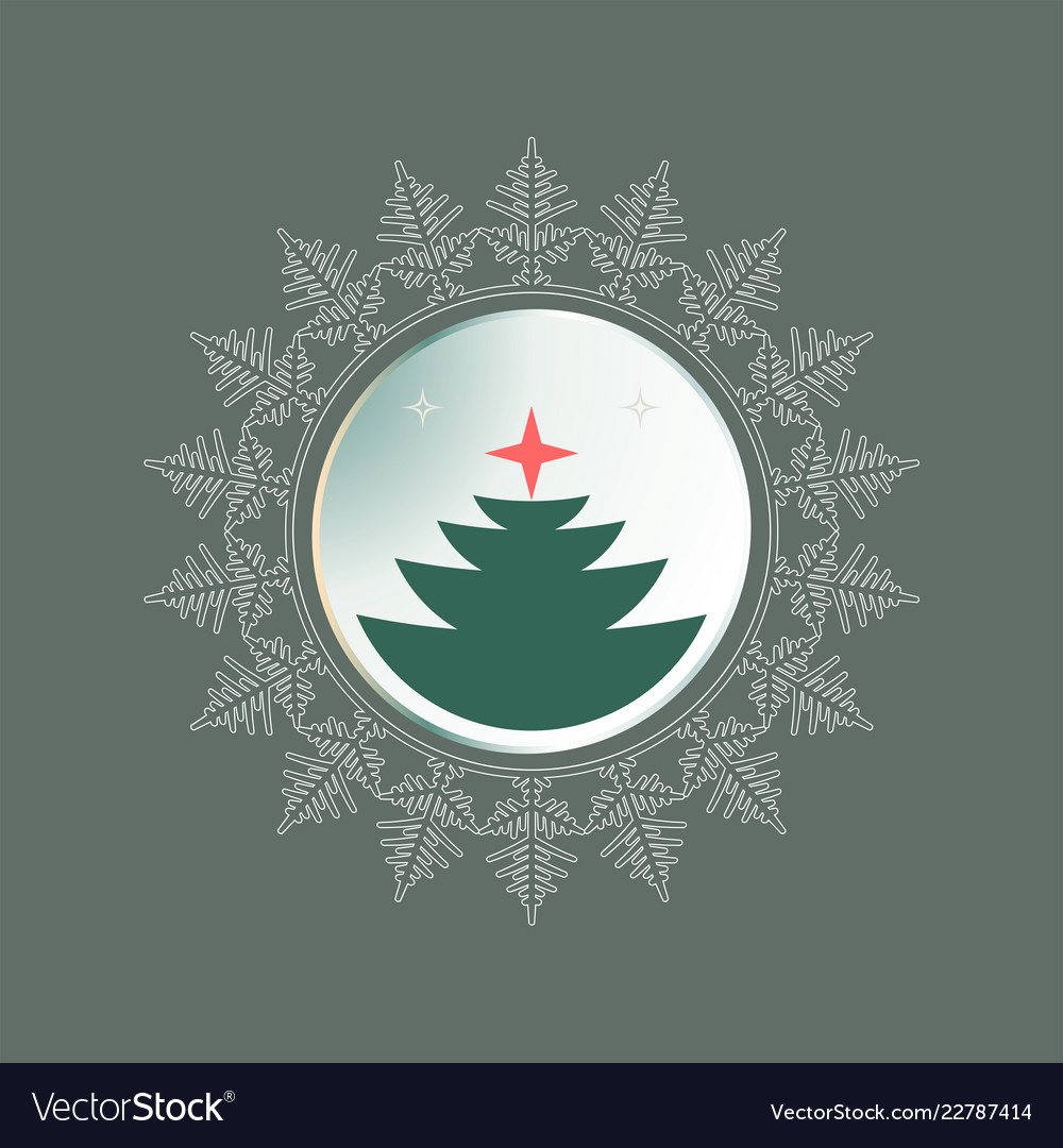Christmas round frame in the form of a snowflake