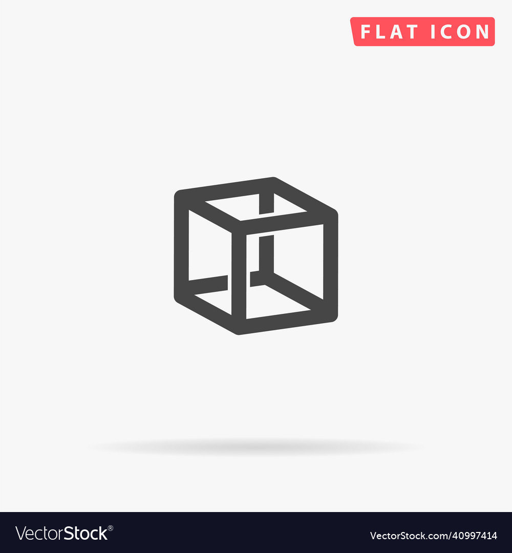 Cube flat icon