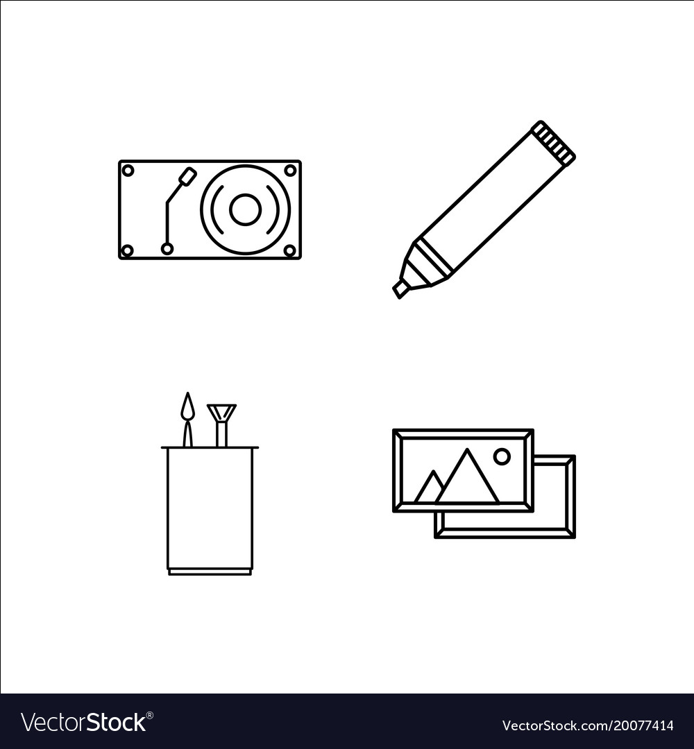 Design and studio simple linear icon setsimple