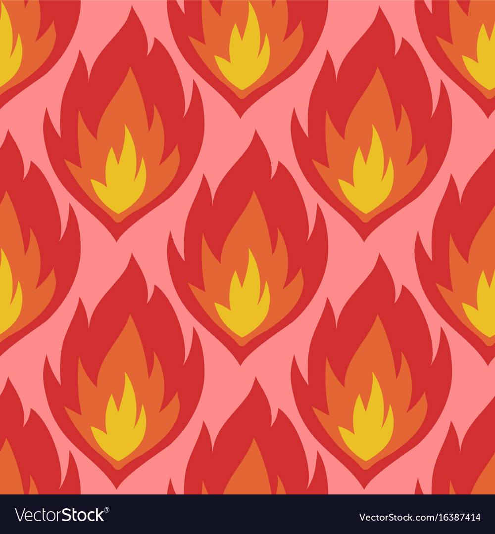 Fire symbols seamless pattern