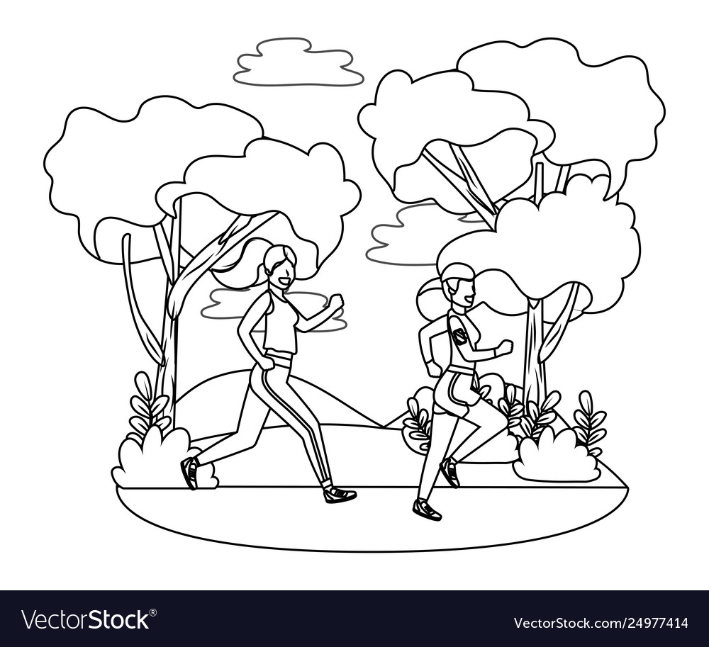 Fitness sport women cartoon Royalty Free Vector Image