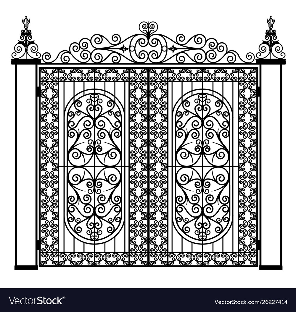 Forged iron gate Royalty Free Vector Image - VectorStock