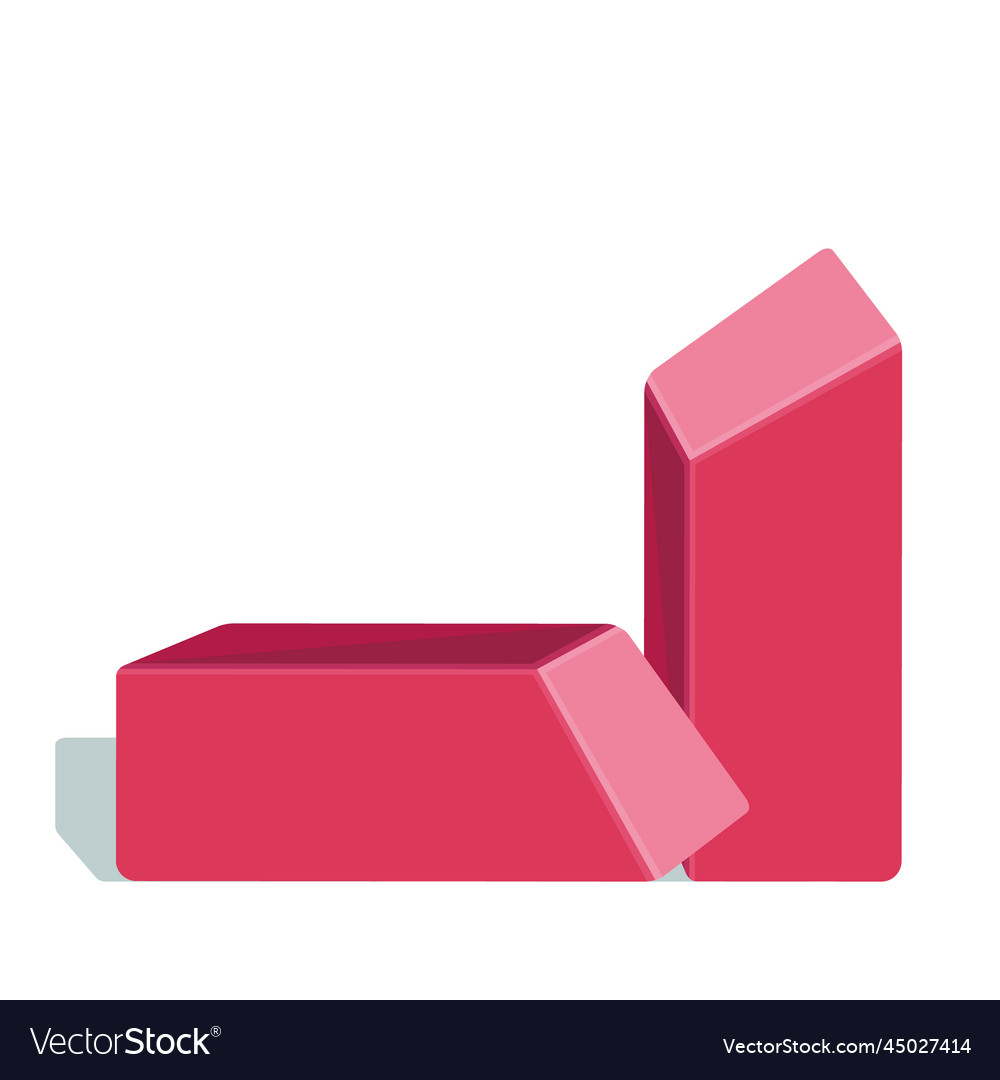 Image of a red rectangle with shadow Vector Image Image of a red rectangle with shadow