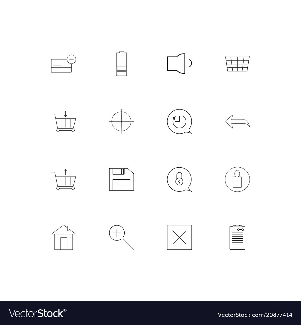 Interface linear thin icons set outlined simple