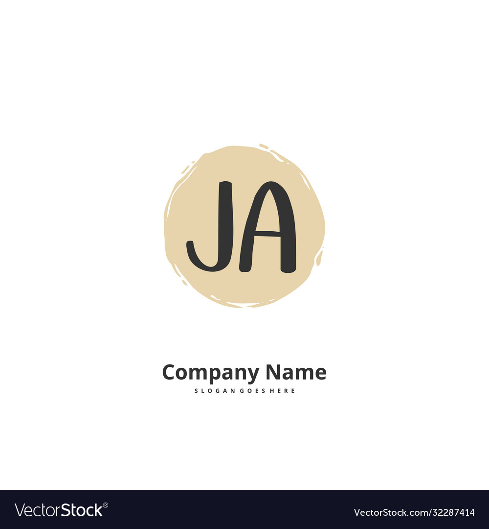 J a ja initial handwriting and signature logo Vector Image J a ja initial handwriting and signature logo