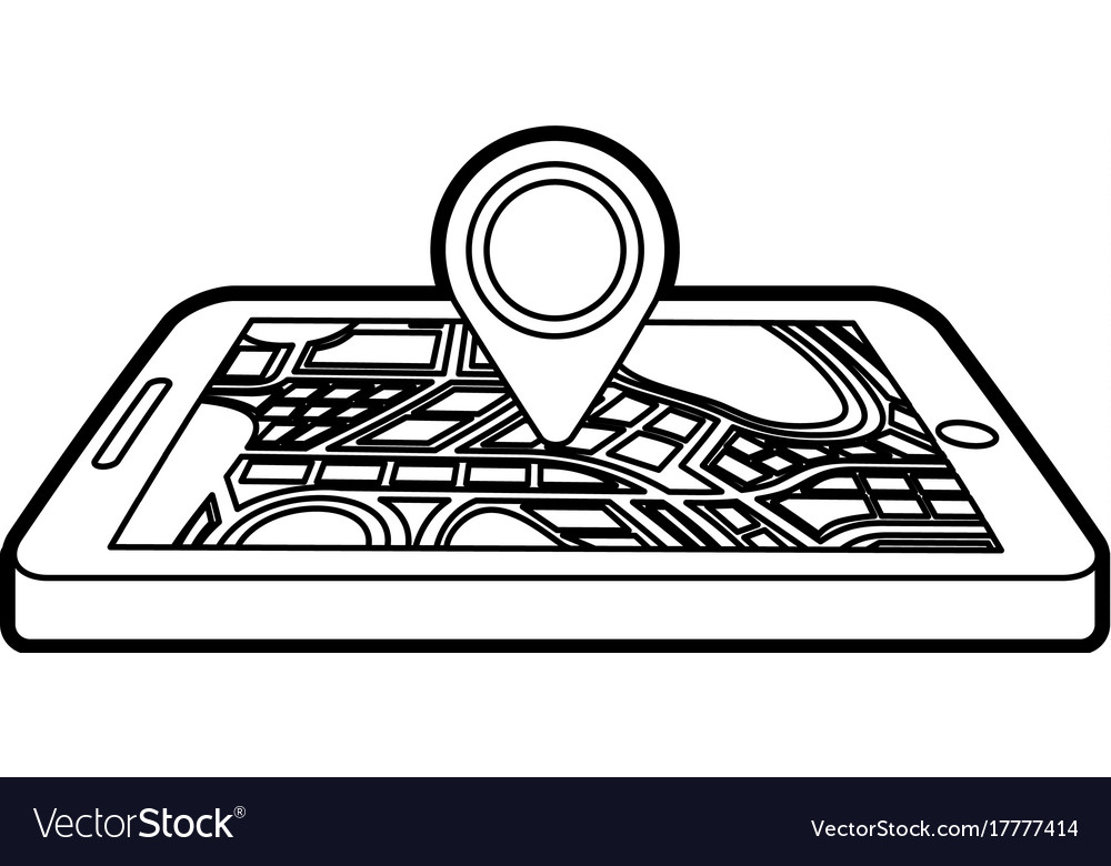 Navigation gps device and city map with pins