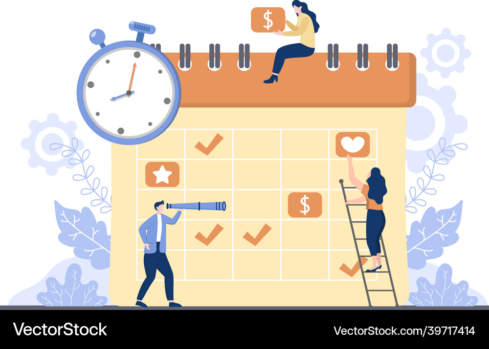 Planning schedule or time management Royalty Free Vector