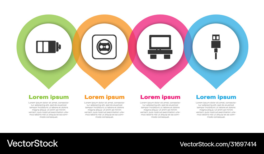 Set battery charge level indicator electrical Vector Image