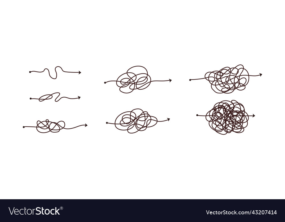 Simple line and complex easy way scribble doodle vector image Simple line and complex easy way scribble doodle