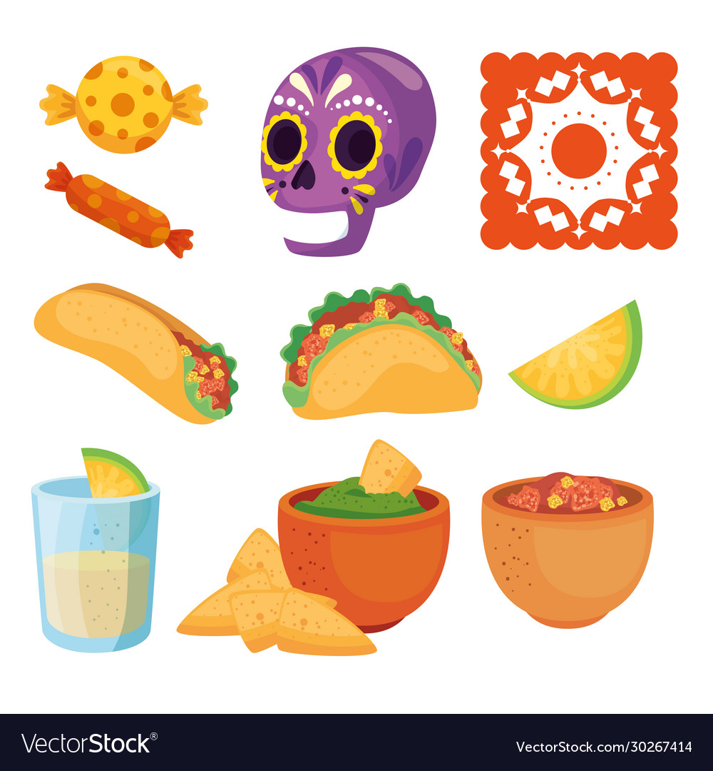 Traditional icons set cinco de mayo