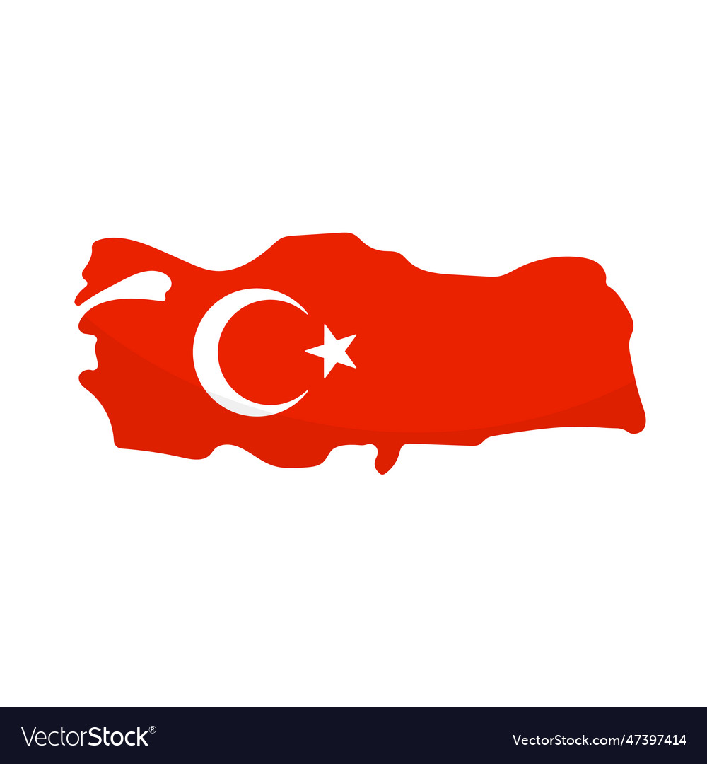 turkey flag design map icon – lizenzfreie vektorgrafik | vectorstock