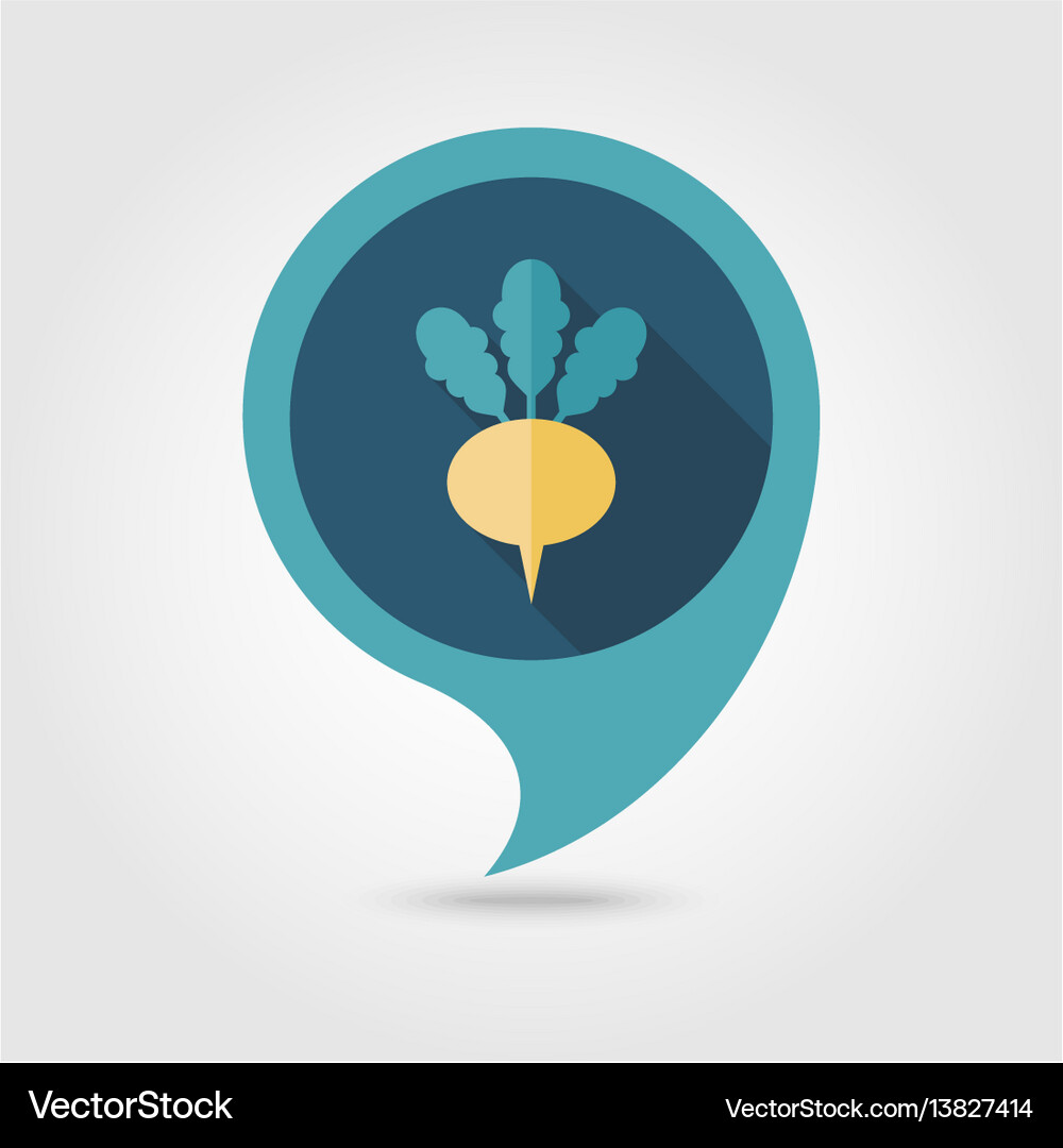 Turnip flat pin map icon vegetable root Royalty Free Vector