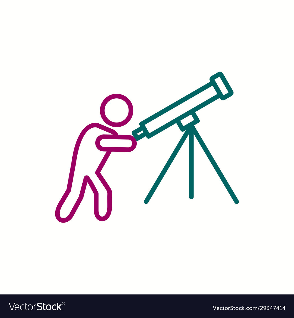 Unique adjusting telescope line icon