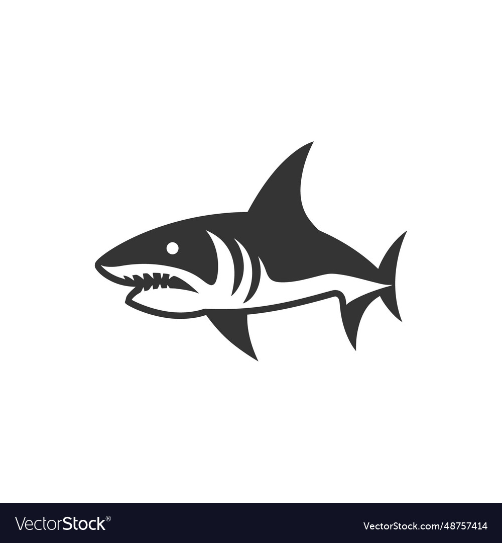 White shark icon Royalty Free Vector Image - VectorStock