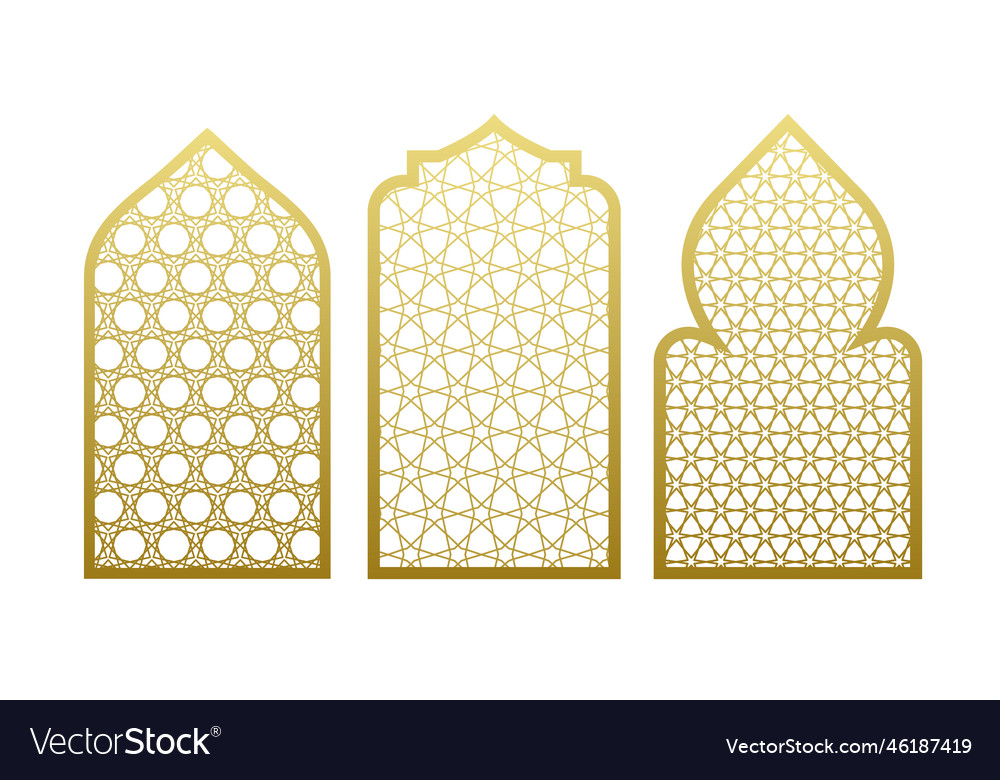 Arab window door pattern arabian islamic vector image Arab window door pattern arabian islamic