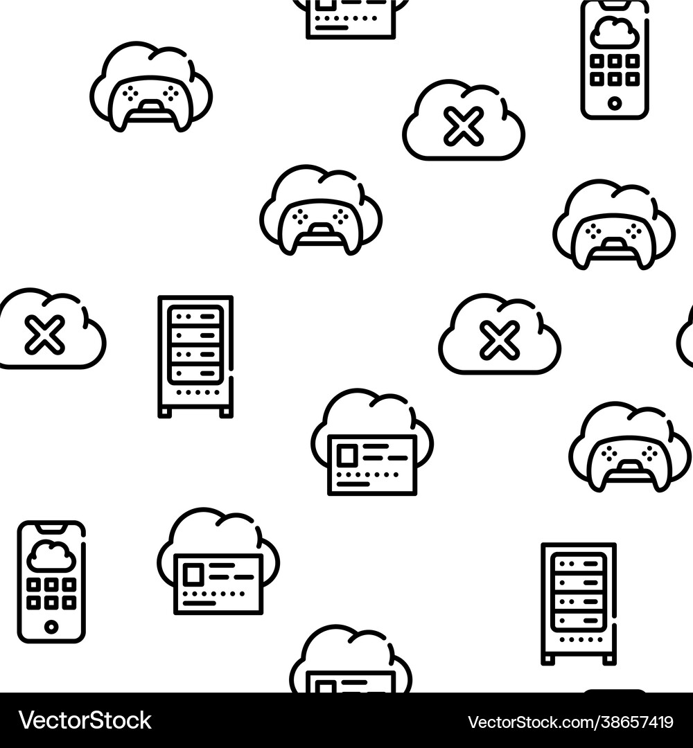 Cloud service storage seamless pattern Royalty Free Vector