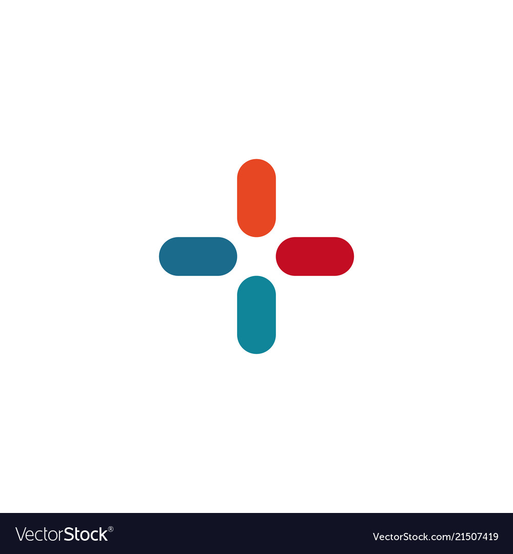 Colorful Plus Cross Symbol
