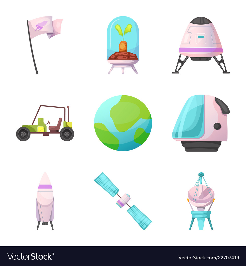 Design of mars and space icon collection