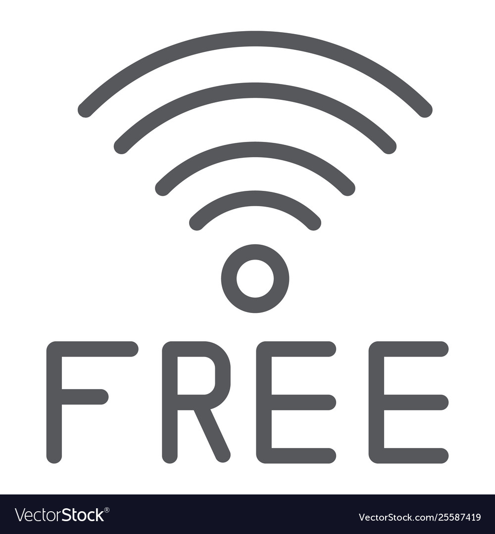 Free wifi line icon signal and connection Vector Image Free wifi line icon signal and connection