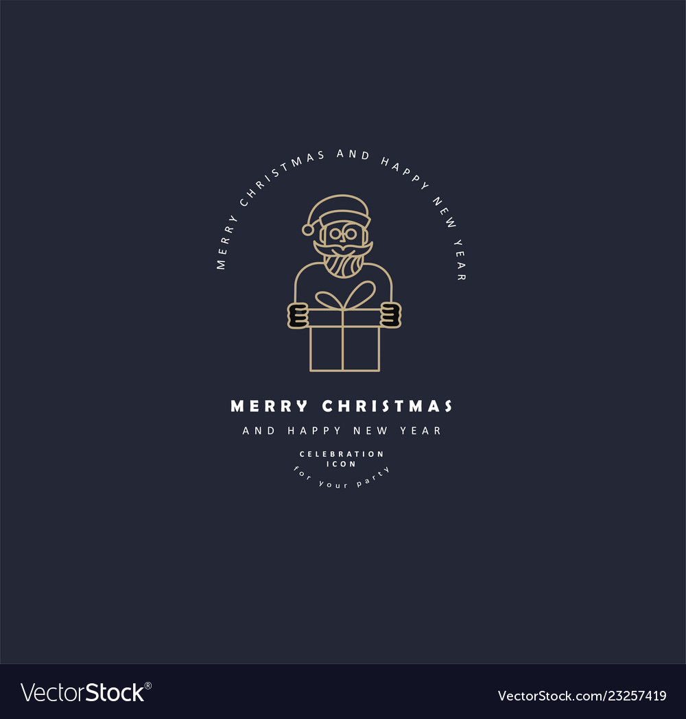 Icon and logo celebration merry christmas vector image Icon and logo celebration merry christmas
