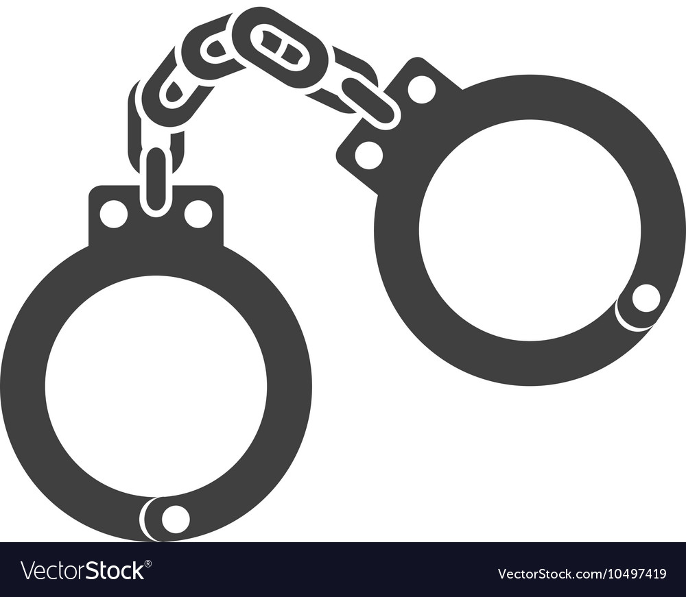 Icon Handcuffs Police Safe Isolated Royalty Free Vector