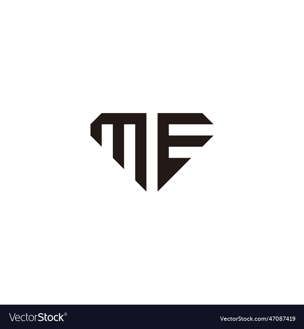 Letter me diamond geometric symbol simple logo Vector Image