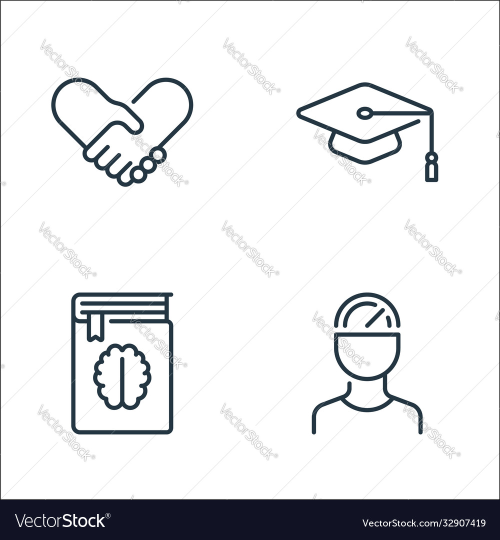 Life skills line icons linear set quality vector image Life skills line icons linear set quality
