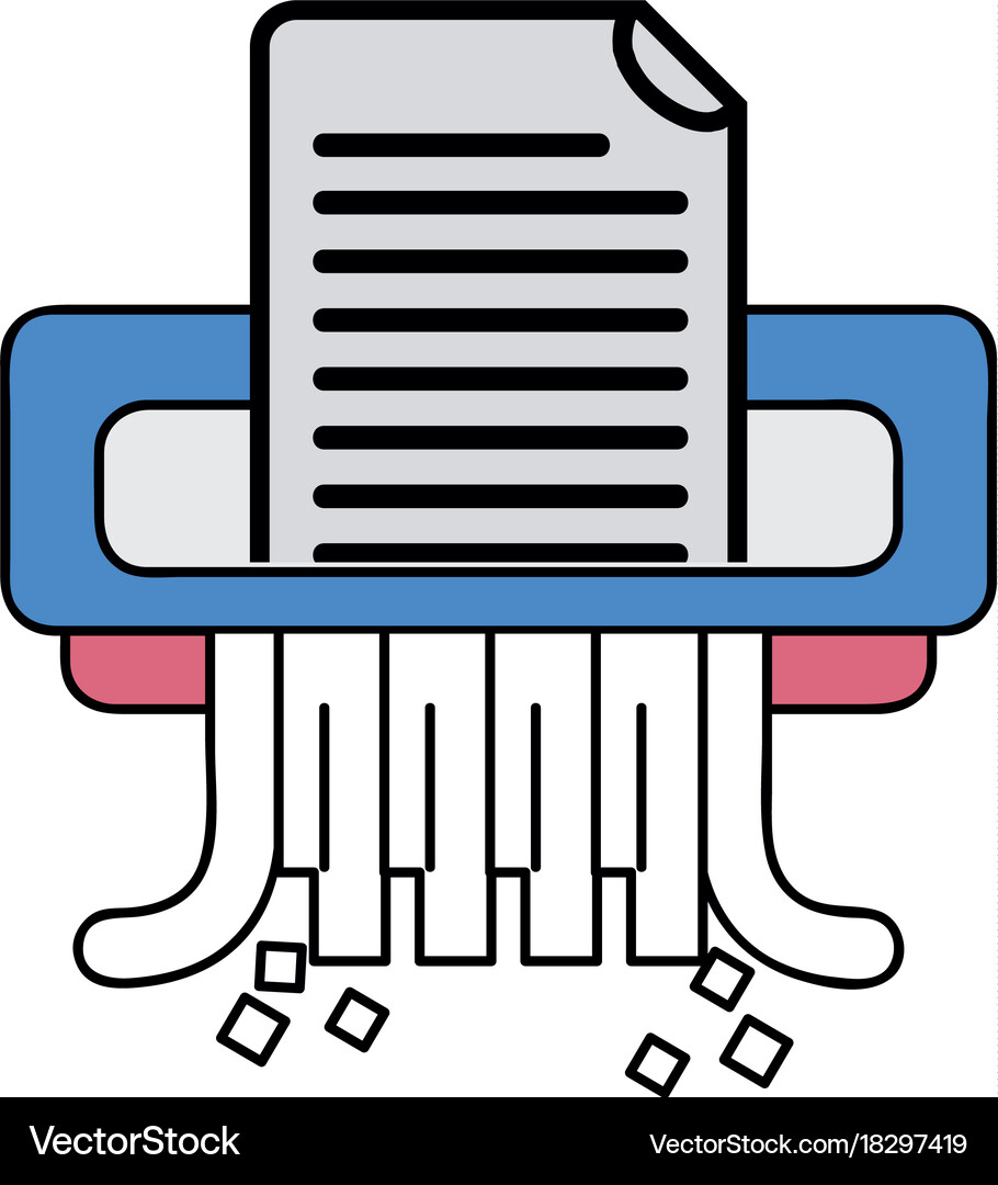 Office paper shredder machine design Royalty Free Vector