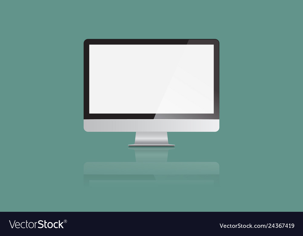 Realistic large monitor display mock up Vector Image Realistic large monitor display mock up
