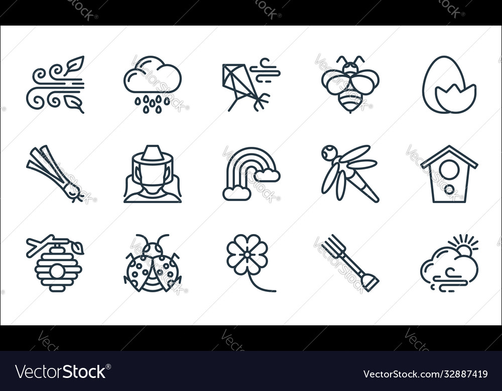 Spring Line Icons - Natur & Bauernhof
