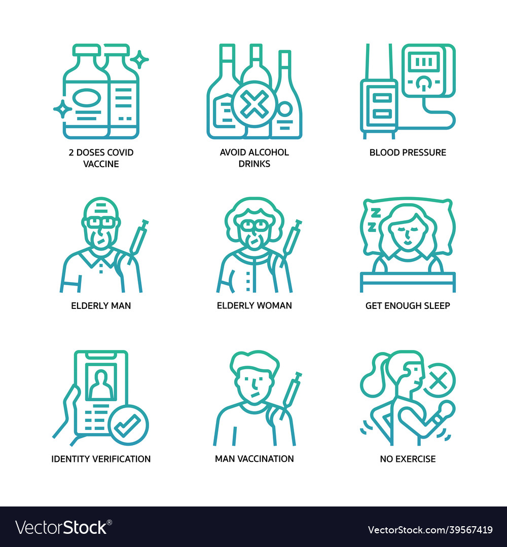 Vaccination icons set Royalty Free Vector Image