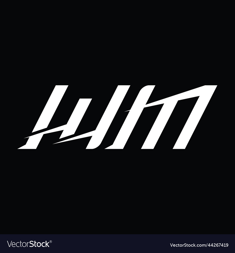 Wm logo monogram letter with slice style