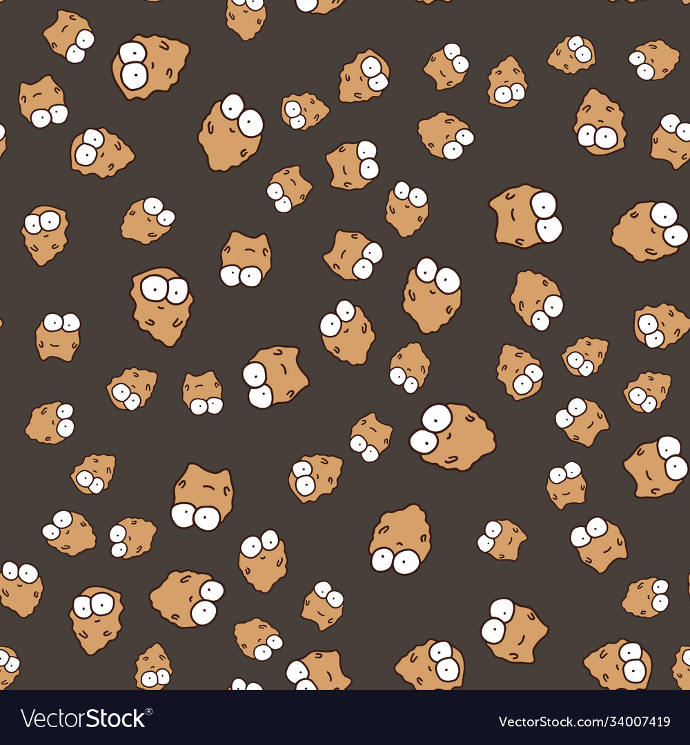 Yeast Cartoon nahtloses Muster auf dunklem Hintergrund vector image Yeast Cartoon nahtloses Muster auf dunklem Hintergrund