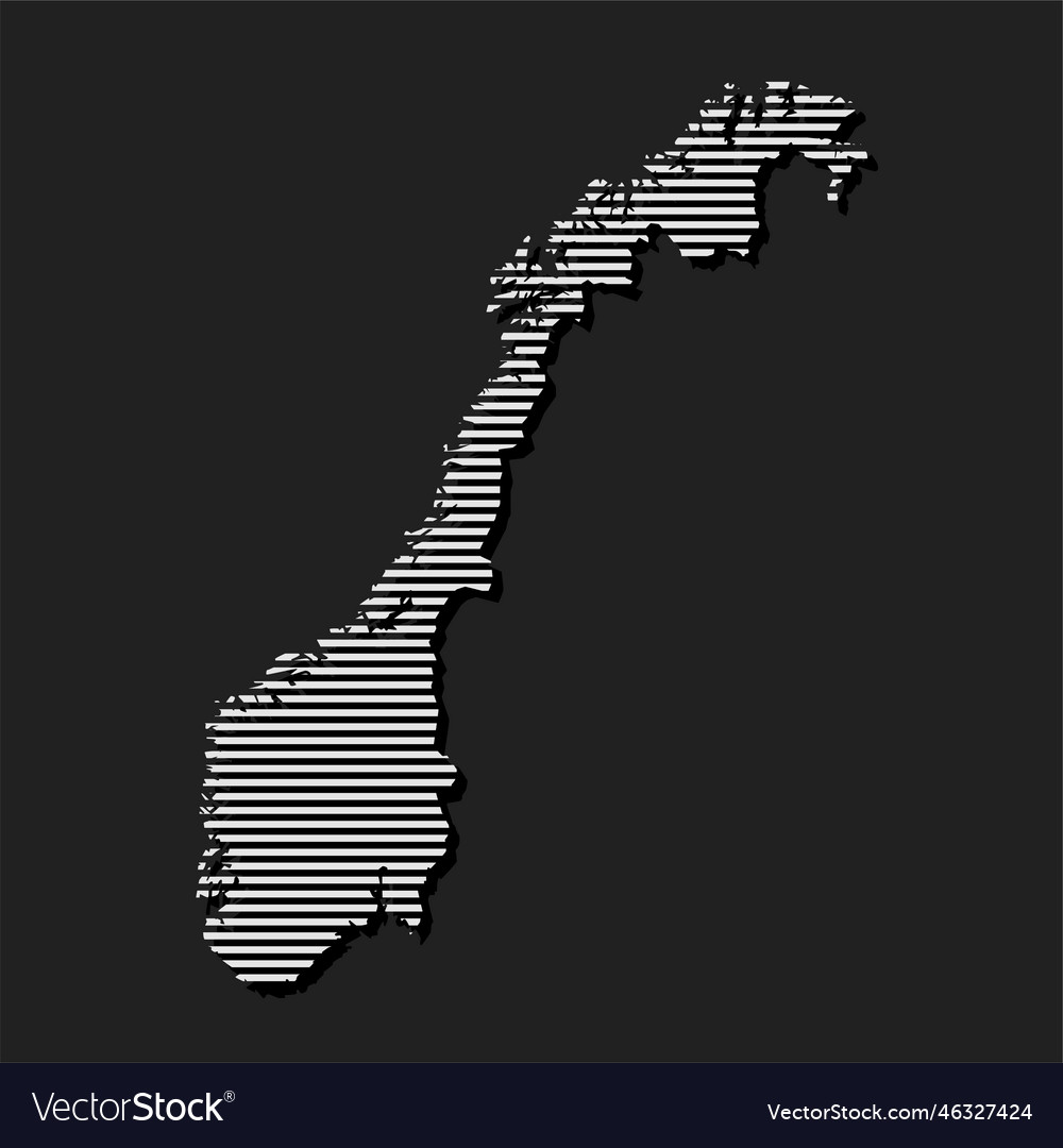 Abstract map norway parallel grey lines Vector Image Abstract map norway parallel grey lines