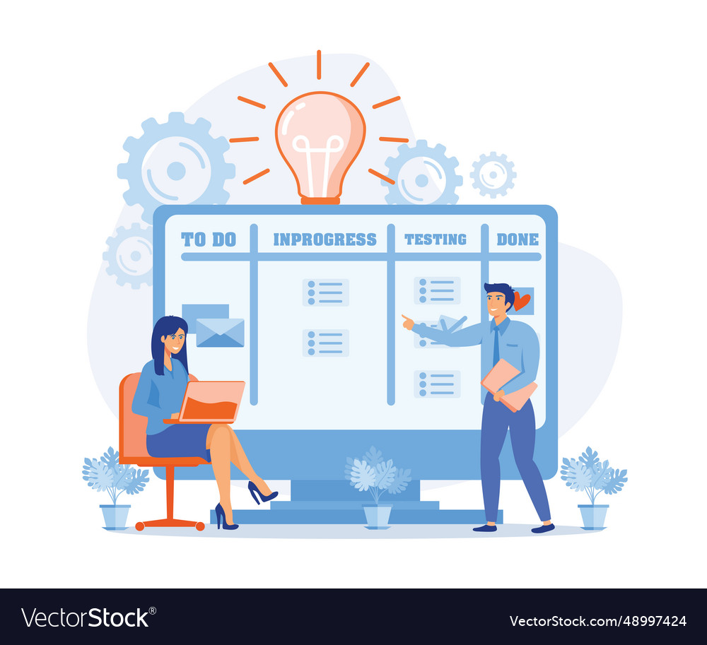 Agile visual project management method teamwork