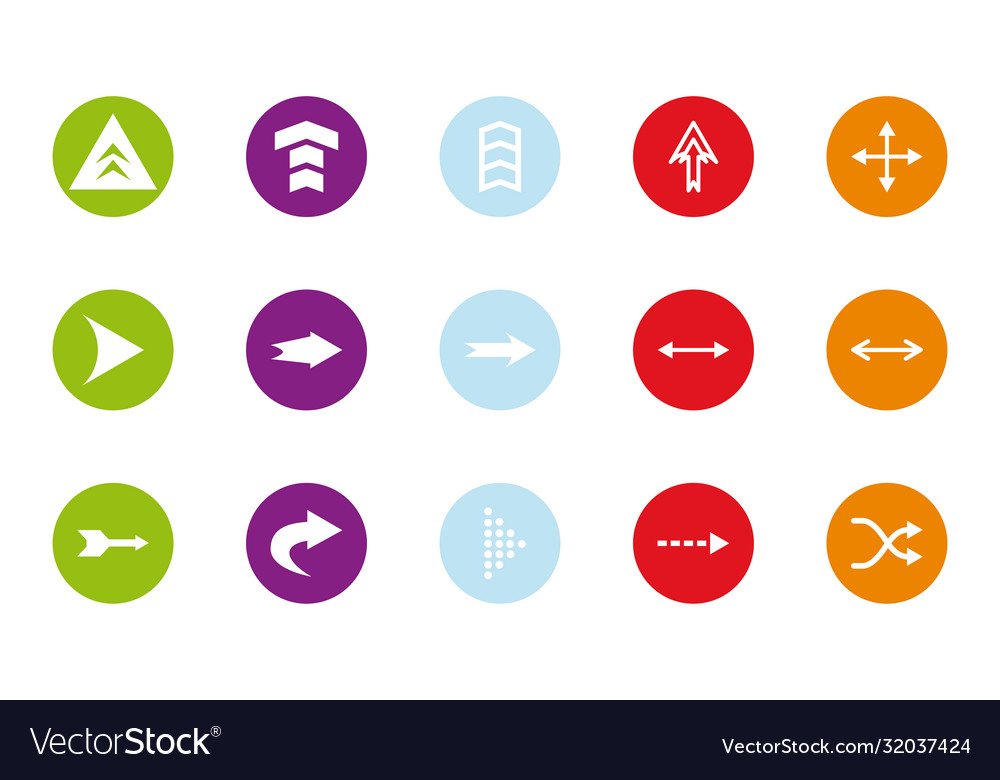 Arrows with different directions block style icon vector image Arrows with different directions block style icon