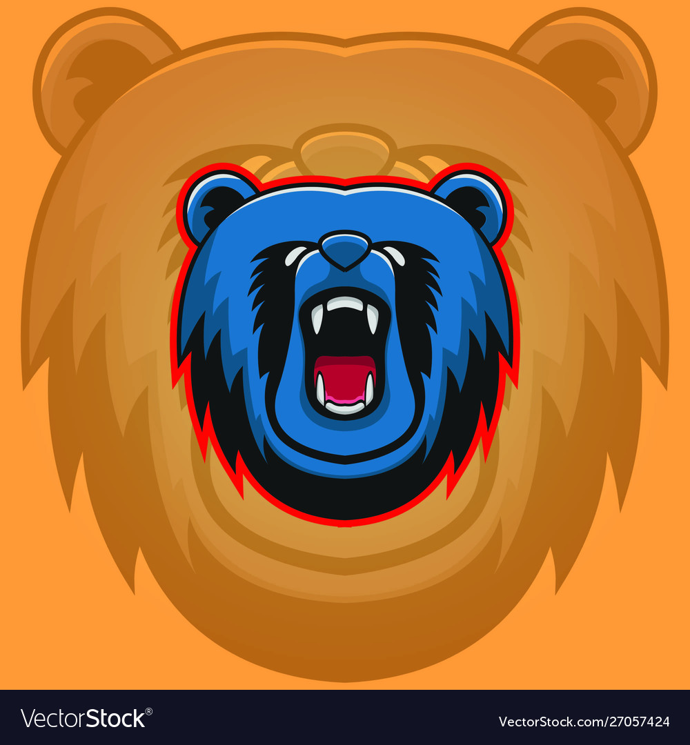 Bear logo mascot design head wildlife sport