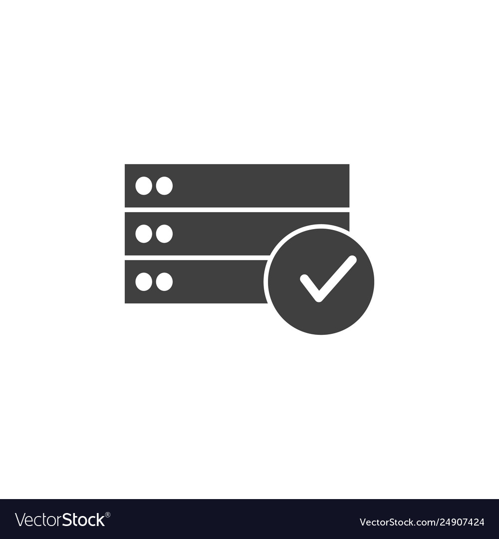 Database server vote yes icon element vector image Database server vote yes icon element