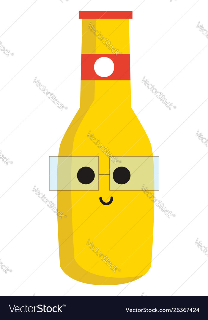 Geek bottle with red cap on white background
