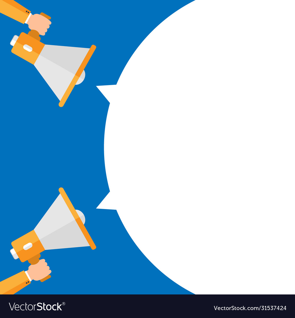 Megaphone and empty speech bubble public Vector Image Megaphone and empty speech bubble public
